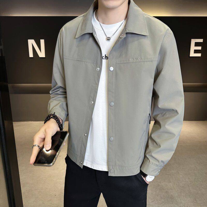 轻薄高端翻领夹克男春季2026新款时尚高级感衣服休闲外套男装