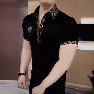 2025夏金黑金富豪男士Polo衫男士翻领轻奢时尚休闲夏季半袖潮流