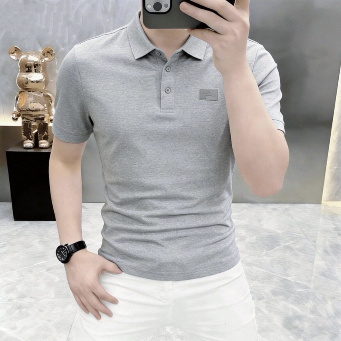 高档夏季新款翻领短袖POLO衫T恤男士时尚休闲半袖体恤男装9273