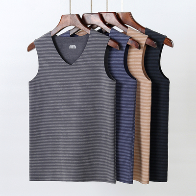 2025新款德绒男士背心无痕保暖内衣青少年秋衣内穿打底衫上衣服