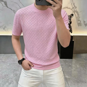 【轻奢时尚】夏季男士休闲百搭圆领短袖T恤潮流薄款透气上衣男666