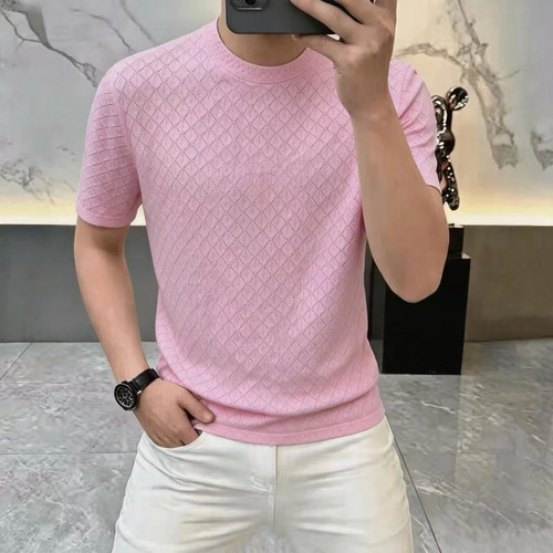 【轻奢时尚】夏季男士休闲百搭圆领短袖T恤潮流薄款透气上衣男666