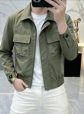 2026春季新款高品质男士休闲帅气定位花格子短款夹克外套