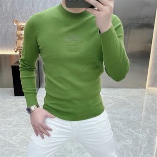 2025欧货轻奢高品质秋冬款 毛衣纯色男士 休闲圆领打底衫 潮5067 长袖