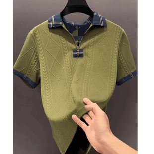 风格 夏季 轻奢薄款 穿搭柔软亲肤高级气质polo短袖 男士