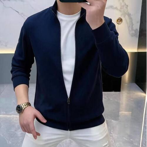 高档男士春秋新款立领拉链卫衣商务休闲潮流百搭帅气外套男10707