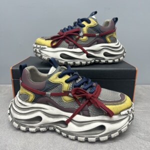 老爹鞋男款小众设计潮鞋2026新款透气厚底增高鞋子复古做旧运动鞋