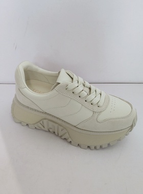 路贝佳女鞋休闲系带运动鞋轻便厚底鞋小白鞋2026年春款L25642Y-05