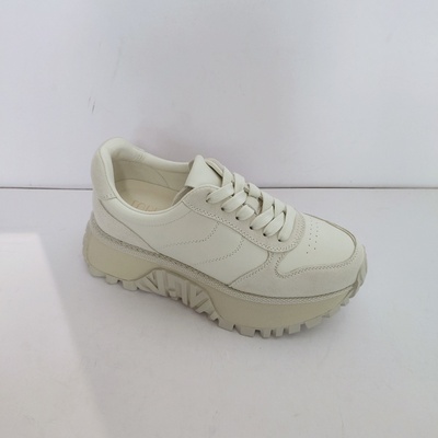 路贝佳女鞋小白鞋厚底系带休闲鞋