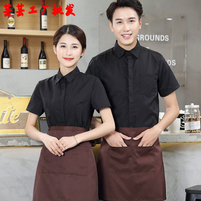 酒店工作服衬衣蛋糕店咖啡厅服务员短袖韩式烤肉火锅店餐饮制服女