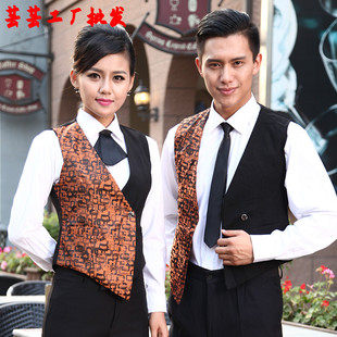 美发师理发店夜场酒吧少爷服装KTV服务员工作服男女马甲餐厅制服