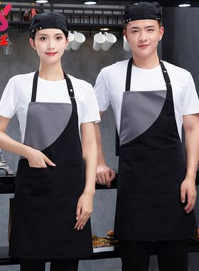 防水围裙奶茶理发店美发师定制logo厨房烘焙洒吧咖啡馆工作服定做