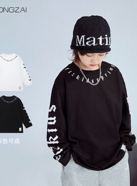 云上儿童ZA亲子新款男女T恤春秋韩版春季FULONG中大童字母2025童