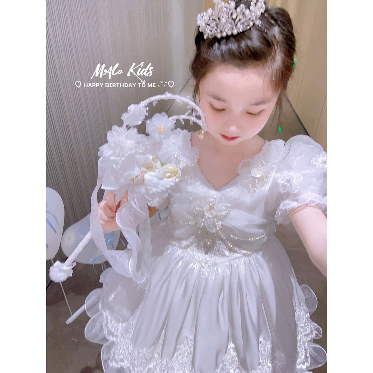 高级感女童连衣裙夏季2025新款洋气生日蓬蓬裙儿童公主裙高端礼服