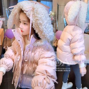 女童羽绒服冬季2025新款白鸭绒洋气公主风中长款加厚外套三防免洗