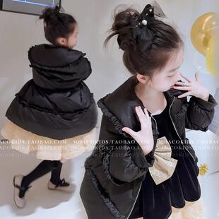 高级感女童羽绒服冬季2025新款洋气公主小香风中长款加厚外套免洗