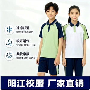 现货阳江中小学校服夏季运动套装