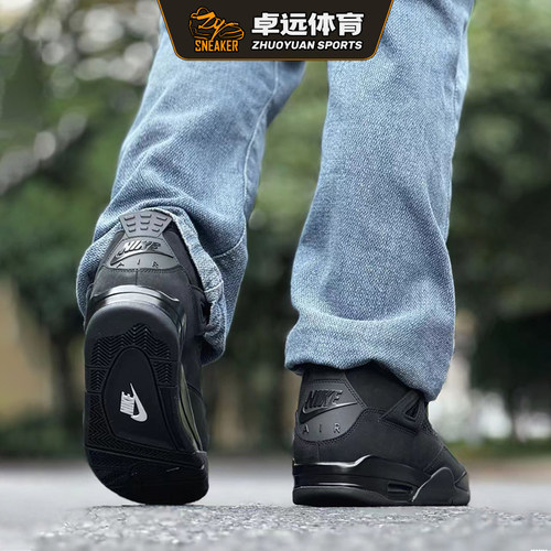 Nike耐克 Air Jordan 4 AJ4 黑猫 中帮复古篮球鞋 FV5029-010
