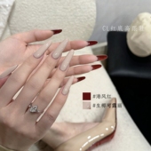 热款 沐瑶美甲秋冬显白CL红底高跟鞋 美甲裸色ins风美甲网红爆款