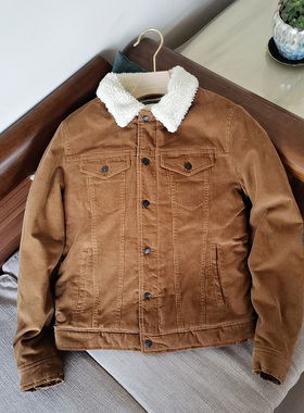 灯芯绒外套男仿羊羔毛冬季保暖加厚棉衣美式休闲夹克上衣潮流帅气