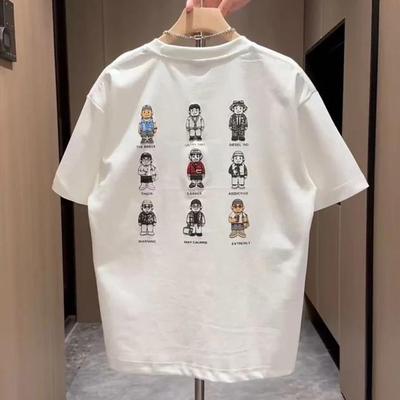 春夏季潮牌发泡印花刺绣圆领T恤