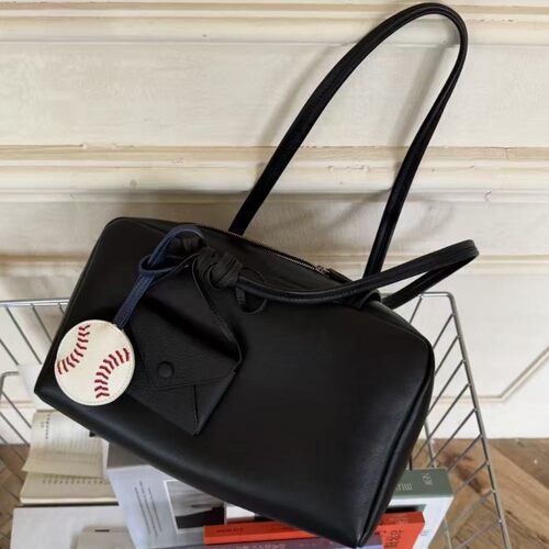 the真皮row波士顿包红色包包Jennie同款保龄球包Astra单肩通勤包