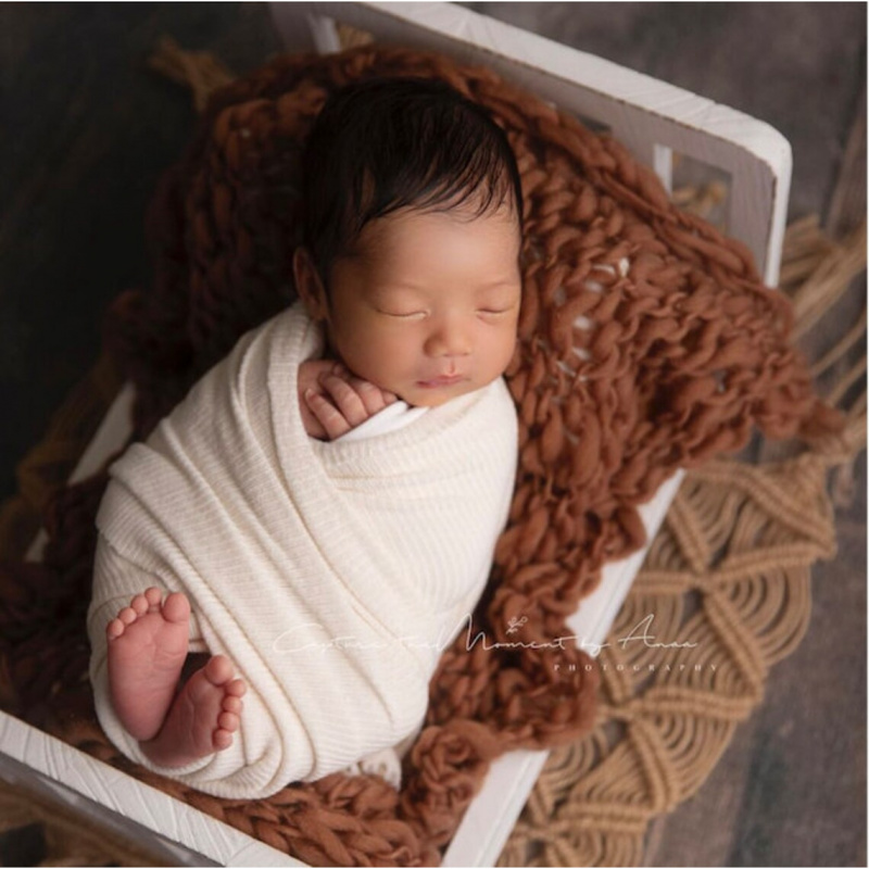 新生儿摄影道具婴儿床白色拍照影