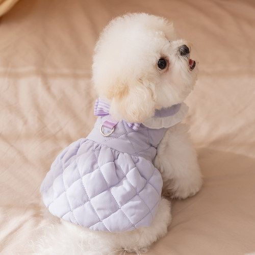 宠物小狗狗衣服冬装连衣裙子棉衣小型幼犬比熊泰迪猫咪加厚秋冬天