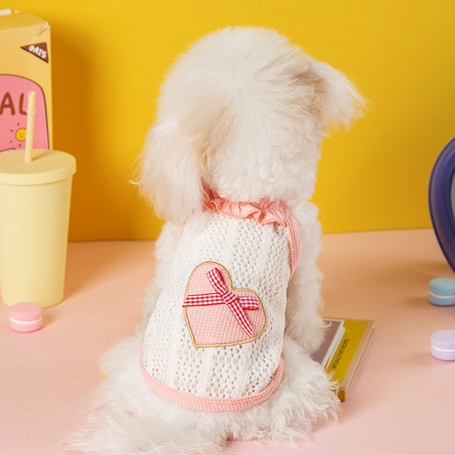 狗狗衣服爱心蝴蝶结吊带