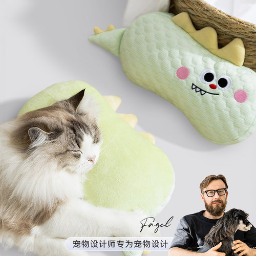 宠物春夏猫咪枕头凉感冰豆豆睡觉靠枕护颈枕四季通用狗狗午睡枕头