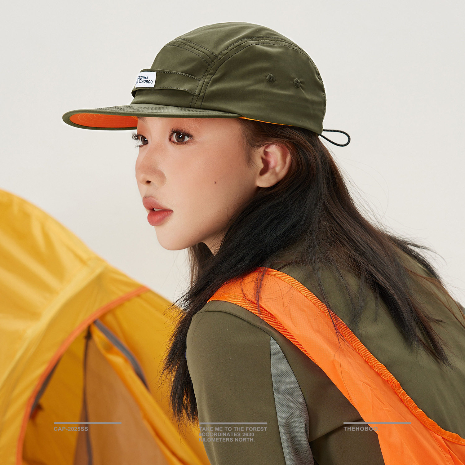 [THE HOBOO]户外军绿机能五片帽男女夏季速干鸭舌帽防晒遮阳平沿
