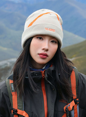 THE HOBOO原创户外防寒提花毛线帽女秋冬登山保暖针织帽男护耳