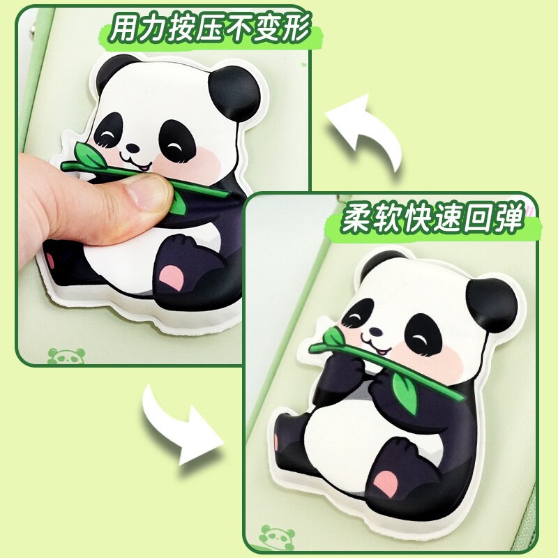 새로운 귀여운 팬더 키가 큰 초등학생 문구 상자 낙하 방지 방수 대용량 3D 감압 필통