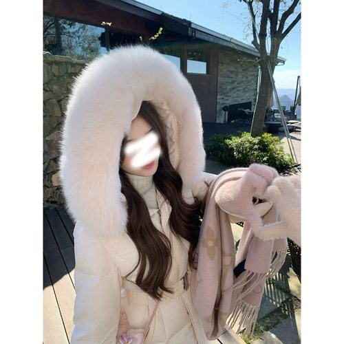 ICELOLLY版型好看短款毛领羽绒服白色派克服女冬巨好看的冬装外套