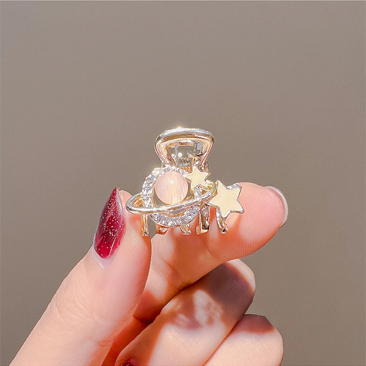 粉色星球小抓夹女小巧精致发夹侧边刘海夹小号鲨鱼夹发卡夹子头饰