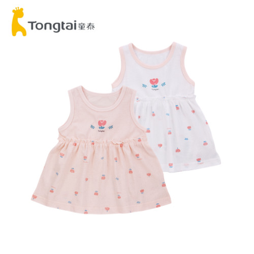 童泰夏季3-36月婴幼儿裙子女宝宝衣服纯棉连衣裙潮萌淑女背心裙
