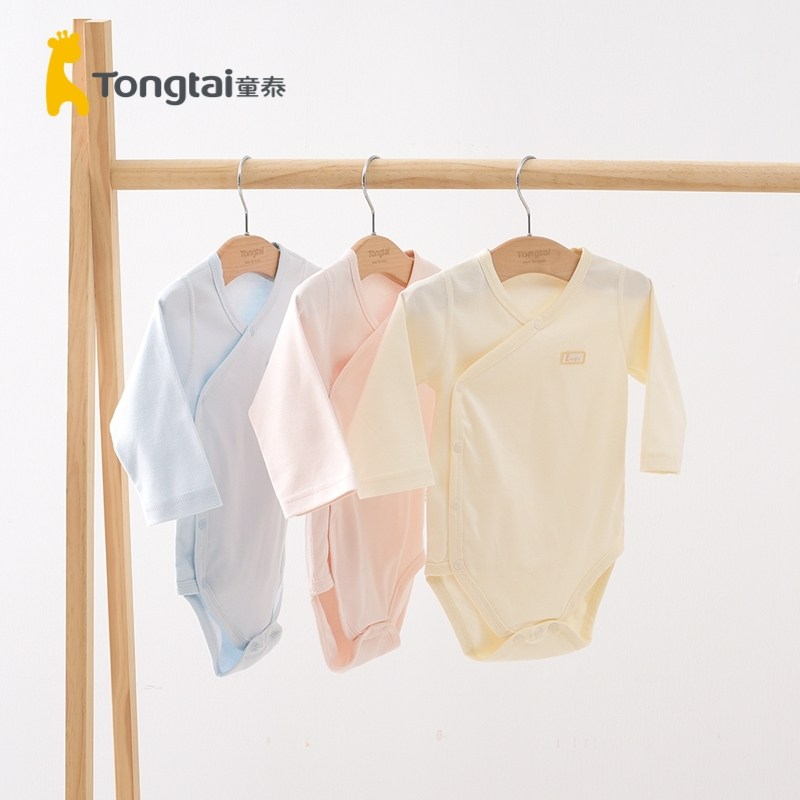 童泰四季3-18月婴幼儿男女宝宝纯棉家居偏开包屁衣连体衣