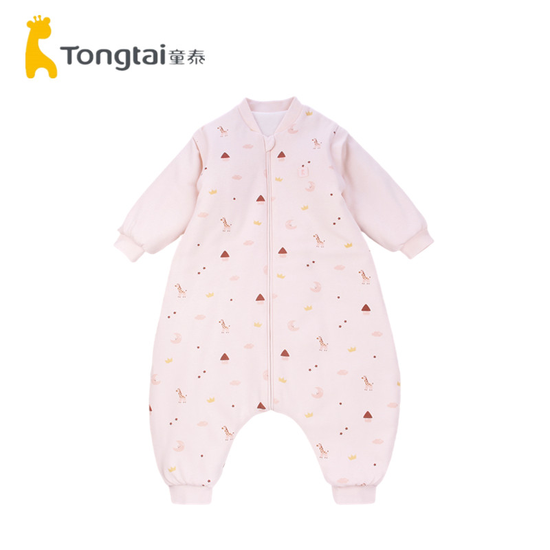 童泰秋冬款婴幼儿男女宝宝床品中厚纯棉睡袋对开分腿防踢被200克