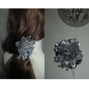 原创设计手作玫瑰复古法式暗黑风哥特黑灰花朵抓夹古风发饰头发夹