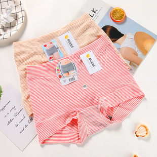 平角裤 妈妈款 头 高腰莫代尔条纹大码 买6送1黛丝少女抑菌女士内裤