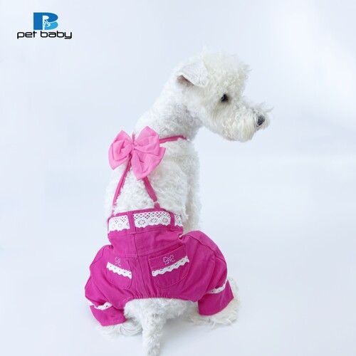 小型犬牛仔背带裤纯棉四腿