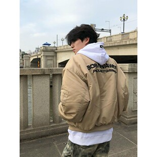 外套男款冬季刺绣棒球服男潮牌高级感痞帅短款bomber飞行夹克棉服
