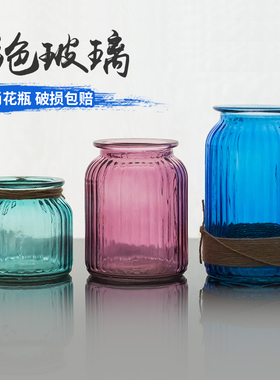 欧式风摆件透明水培客厅玻璃花瓶