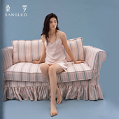 免穿文胸 桑罗100%桑蚕丝吊带裙带胸垫打底真丝裙外穿家居服礼物