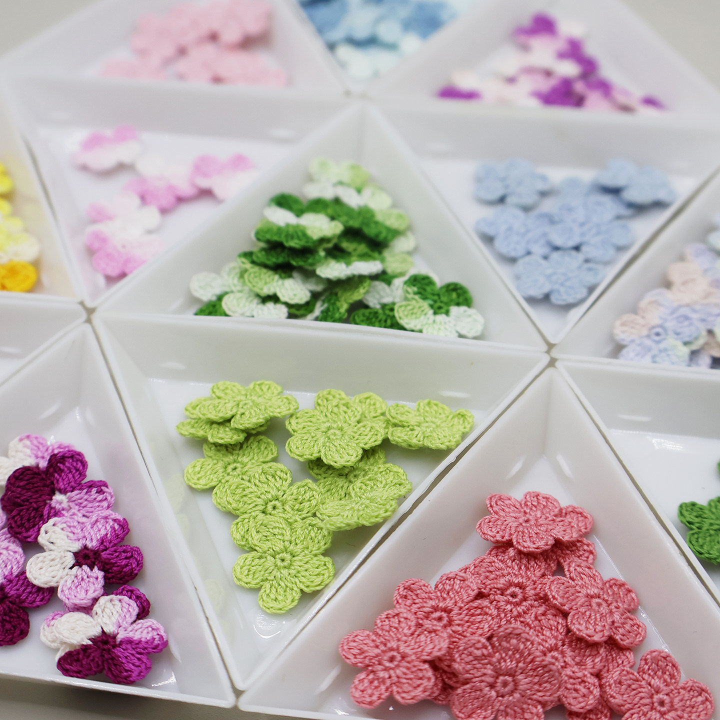 手工diy编织半成品花朵微钩勿忘我五瓣花朵耳环手链发夹饰品材料