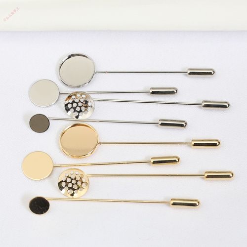 铜包真金保色一字胸针别针材料