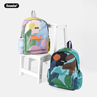 FREEIN原创小众印花书包户外儿童背包小学生1-3年级超轻便双肩包
