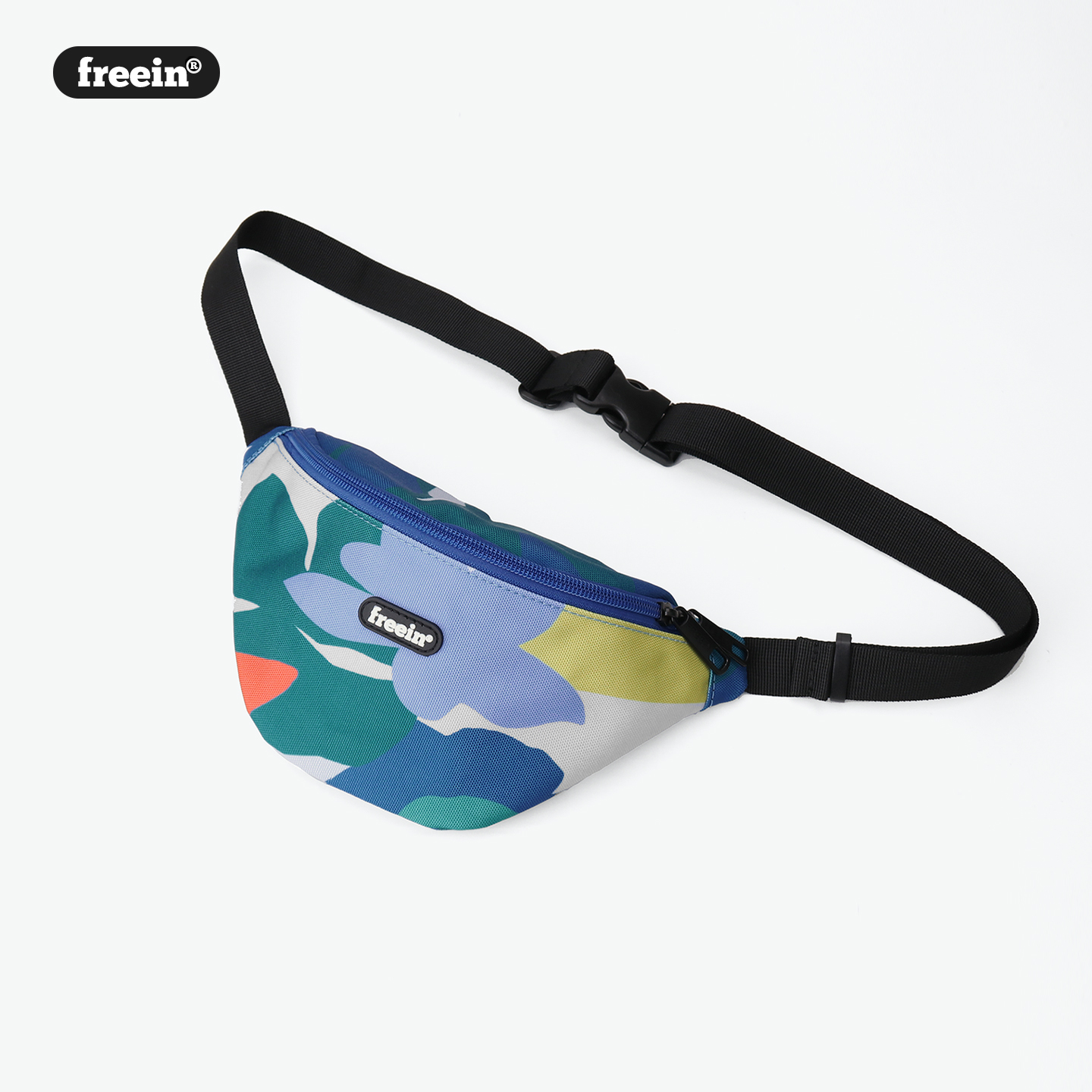 FREEIN原创设计印花胸包男女休闲跑步腰包户外骑行包斜挎手机包