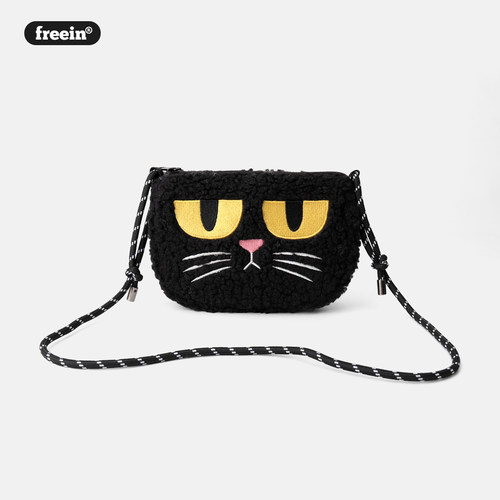 FREEIN原创毛绒斜挎包猫咪手机包