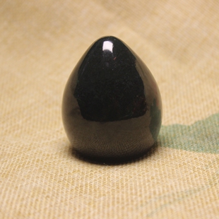 和田玉平底鸡蛋顶阳玉天然黑青玉蛋形摆件把玩男女款桃花顶阴跷